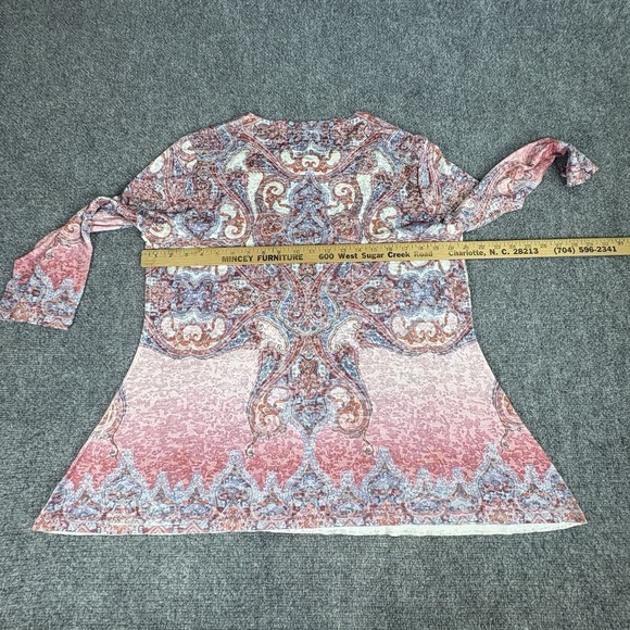 New Directions ND Paisley Tunic Top Women's Large Boho‎ Chic Y2K Artsy Festival - Picture 8 of 11